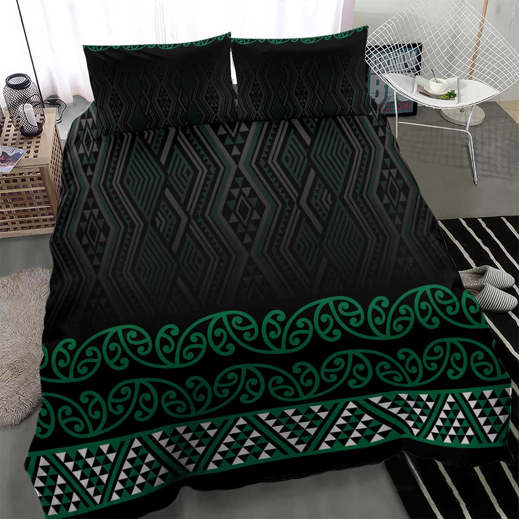 Maori Taniko Patterns Bedding Set Pounamu Niho Taniwha Mix Paatiki Motifs