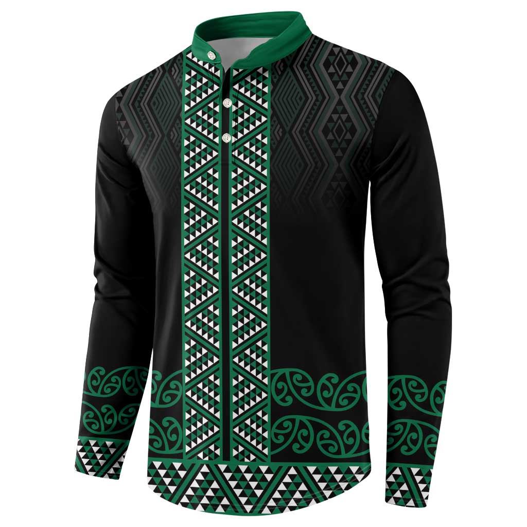 Maori Taniko Patterns Button Sweatshirt Pounamu Niho Taniwha Mix Paatiki Motifs LT7 - Polynesian Pride