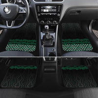 Maori Taniko Patterns Car Mats Pounamu Niho Taniwha Mix Paatiki Motifs LT7 Set 4pcs Green - Polynesian Pride