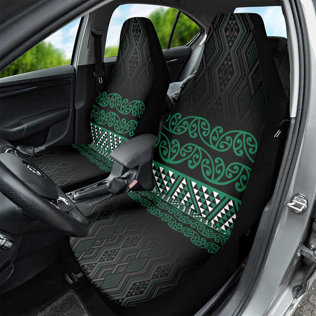Maori Taniko Patterns Car Seat Cover Pounamu Niho Taniwha Mix Paatiki Motifs