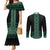 Maori Taniko Patterns Couples Matching Mermaid Dress and Long Sleeve Button Shirt Pounamu Niho Taniwha Mix Paatiki Motifs