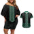 Maori Taniko Patterns Couples Matching Off Shoulder Short Dress and Hawaiian Shirt Pounamu Niho Taniwha Mix Paatiki Motifs