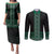 Maori Taniko Patterns Couples Matching Puletasi and Long Sleeve Button Shirt Pounamu Niho Taniwha Mix Paatiki Motifs