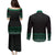 Maori Taniko Patterns Couples Matching Puletasi and Long Sleeve Button Shirt Pounamu Niho Taniwha Mix Paatiki Motifs