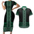 Maori Taniko Patterns Couples Matching Short Sleeve Bodycon Dress and Hawaiian Shirt Pounamu Niho Taniwha Mix Paatiki Motifs