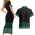 Maori Taniko Patterns Couples Matching Short Sleeve Bodycon Dress and Hawaiian Shirt Pounamu Niho Taniwha Mix Paatiki Motifs