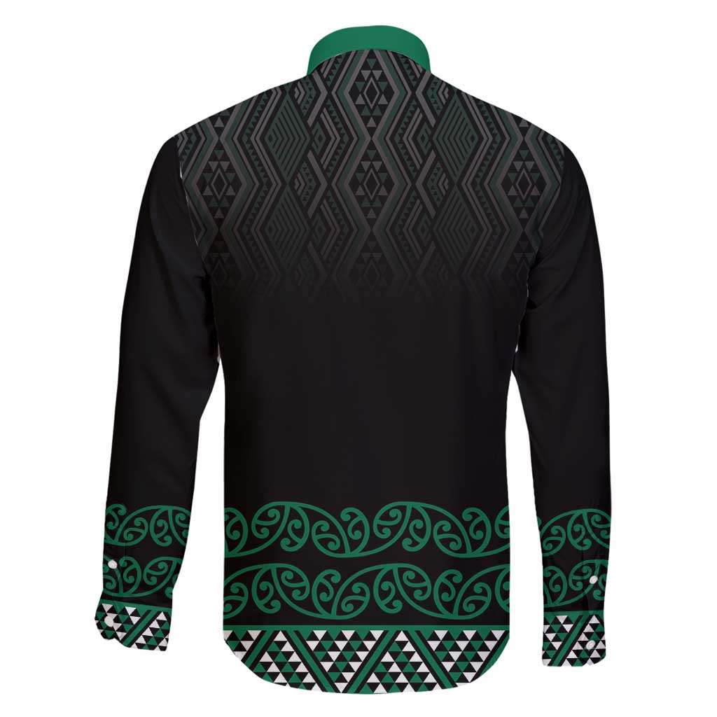 Maori Taniko Patterns Family Matching Off Shoulder Maxi Dress and Hawaiian Shirt Pounamu Niho Taniwha Mix Paatiki Motifs
