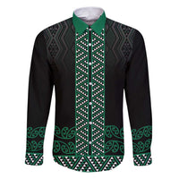 Maori Taniko Patterns Family Matching Puletasi and Hawaiian Shirt Pounamu Niho Taniwha Mix Paatiki Motifs