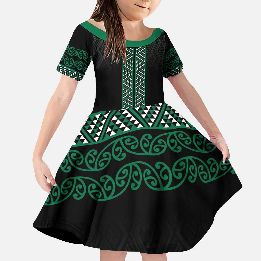 Maori Taniko Patterns Family Matching Short Sleeve Bodycon Dress and Hawaiian Shirt Pounamu Niho Taniwha Mix Paatiki Motifs