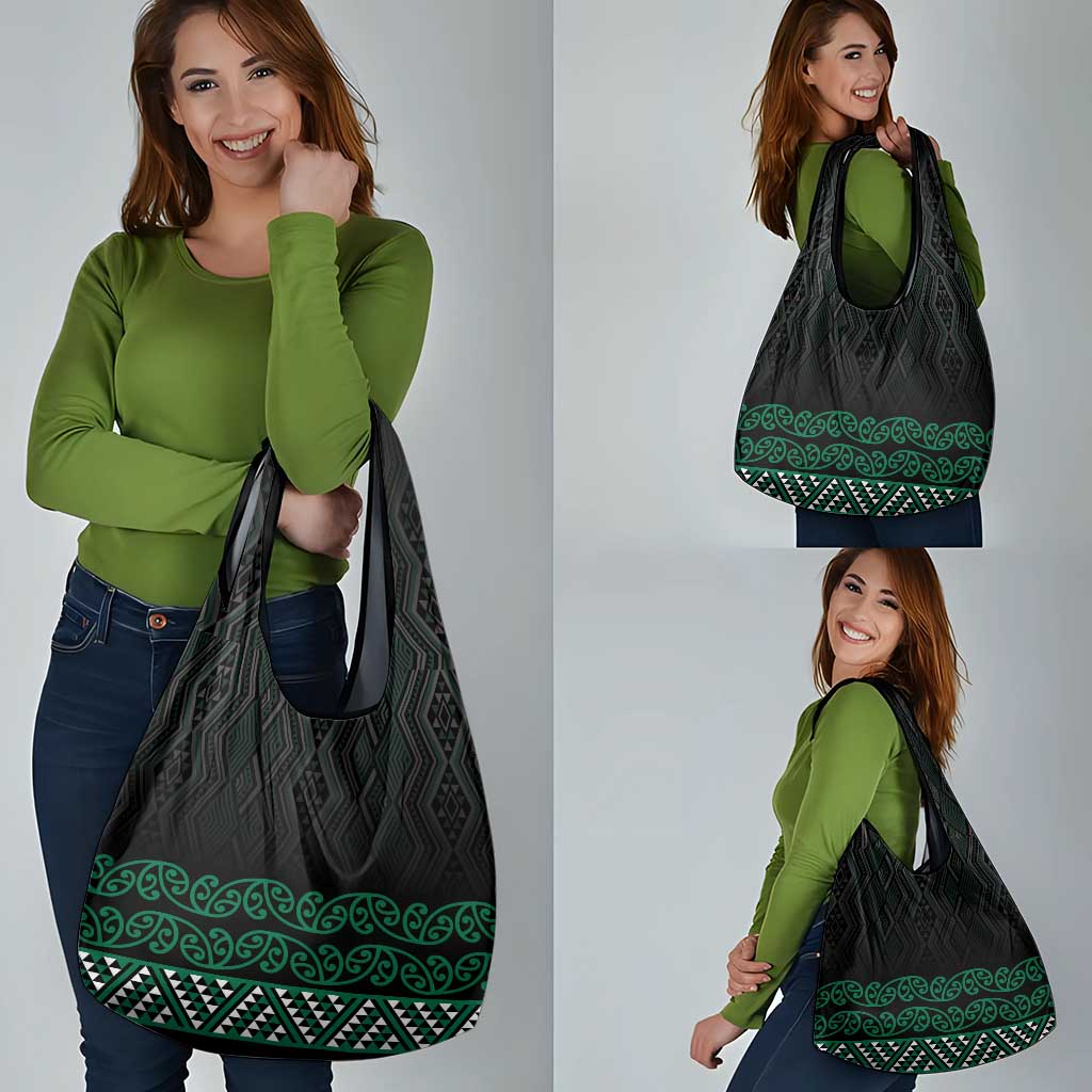 Maori Taniko Patterns Grocery Bag Pounamu Niho Taniwha Mix Paatiki Motifs LT7 - Polynesian Pride