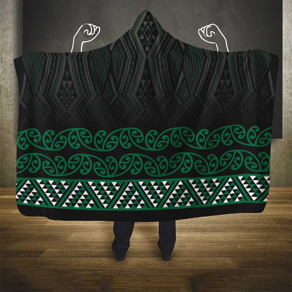 Maori Taniko Patterns Hooded Blanket Pounamu Niho Taniwha Mix Paatiki Motifs LT7 - Polynesian Pride