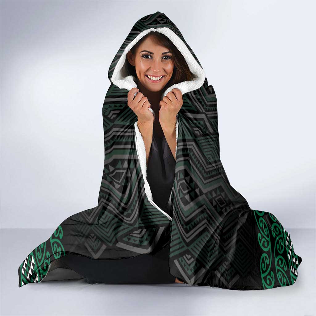 Maori Taniko Patterns Hooded Blanket Pounamu Niho Taniwha Mix Paatiki Motifs LT7 - Polynesian Pride