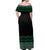 Maori Taniko Patterns Off Shoulder Maxi Dress Pounamu Niho Taniwha Mix Paatiki Motifs