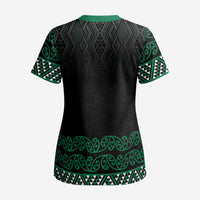 Maori Taniko Patterns Scrub Top Pounamu Niho Taniwha Mix Paatiki Motifs LT7 - Polynesian Pride