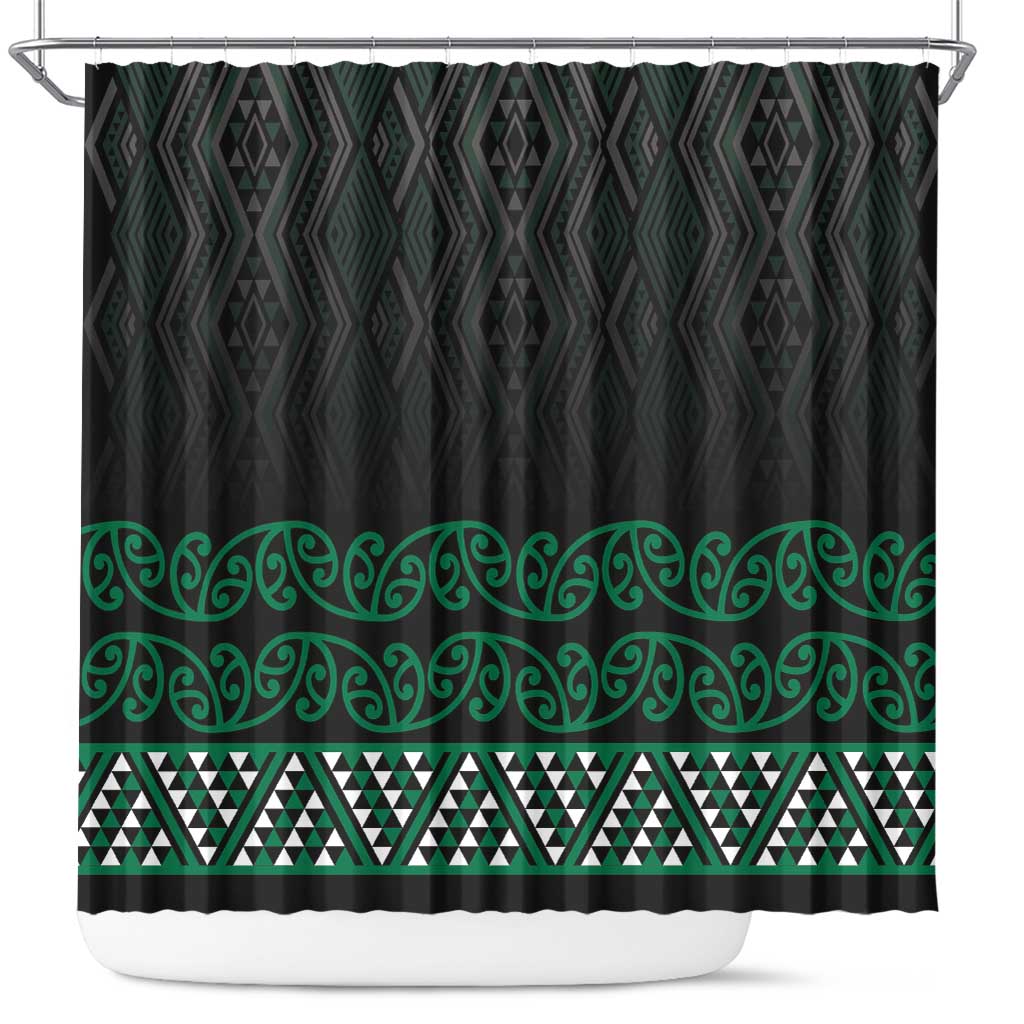 Maori Taniko Patterns Shower Curtain Pounamu Niho Taniwha Mix Paatiki Motifs