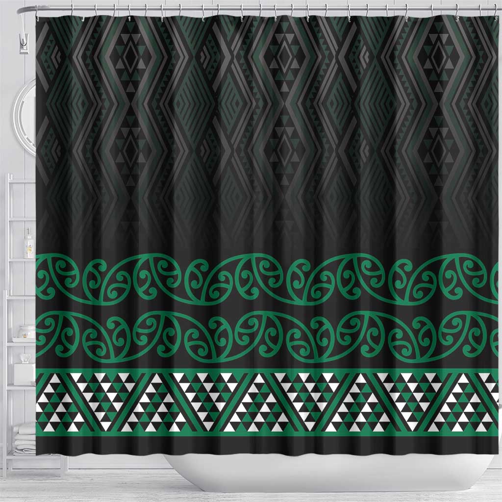 Maori Taniko Patterns Shower Curtain Pounamu Niho Taniwha Mix Paatiki Motifs