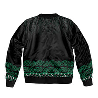 Maori Taniko Patterns Sleeve Zip Bomber Jacket Pounamu Niho Taniwha Mix Paatiki Motifs