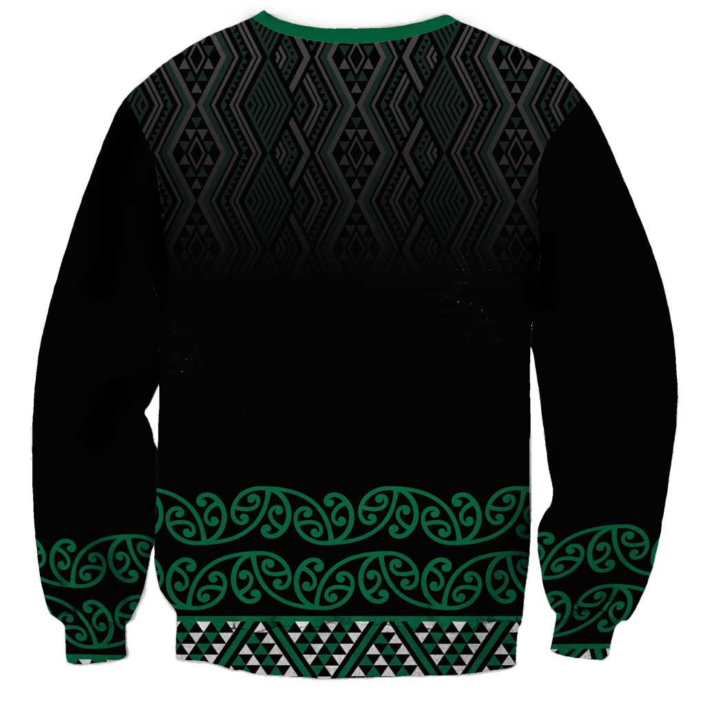 Maori Taniko Patterns Sweatshirt Pounamu Niho Taniwha Mix Paatiki Motifs LT7 - Polynesian Pride