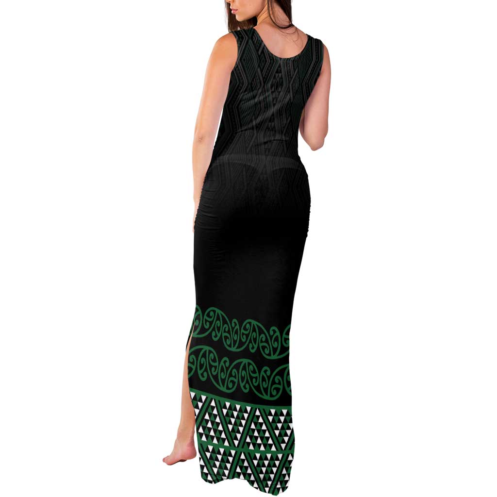Maori Taniko Patterns Tank Maxi Dress Pounamu Niho Taniwha Mix Paatiki Motifs