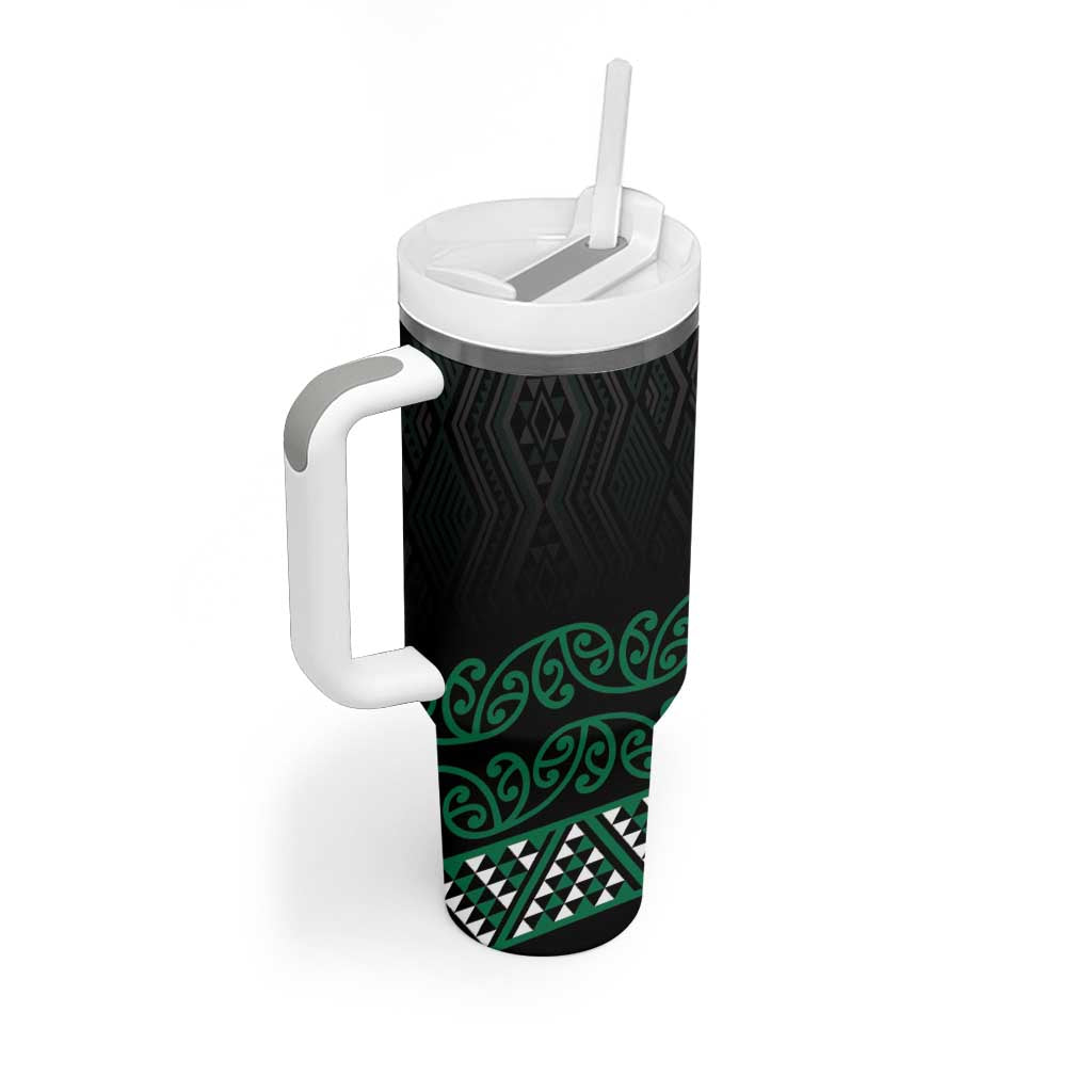 Maori Taniko Patterns Tumbler With Handle Pounamu Niho Taniwha Mix Paatiki Motifs