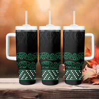 Maori Taniko Patterns Tumbler With Handle Pounamu Niho Taniwha Mix Paatiki Motifs