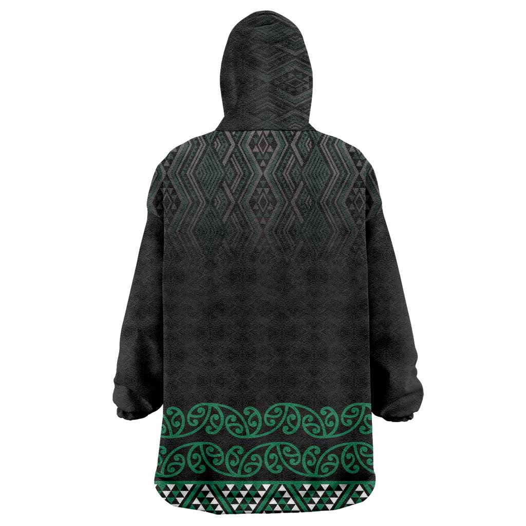 Maori Taniko Patterns Wearable Blanket Hoodie Pounamu Niho Taniwha Mix Paatiki Motifs LT7 - Polynesian Pride
