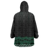 Maori Taniko Patterns Wearable Blanket Hoodie Pounamu Niho Taniwha Mix Paatiki Motifs LT7 - Polynesian Pride
