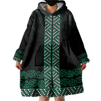 Maori Taniko Patterns Wearable Blanket Hoodie Pounamu Niho Taniwha Mix Paatiki Motifs LT7 - Polynesian Pride