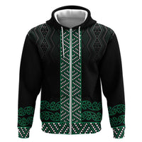 Maori Taniko Patterns Zip Hoodie Pounamu Niho Taniwha Mix Paatiki Motifs