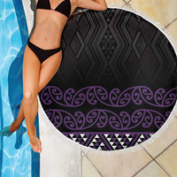 Maori Taniko Patterns Beach Blanket Purple Niho Taniwha Mix Paatiki Motifs LT7 - Polynesian Pride