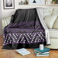 Maori Taniko Patterns Blanket Purple Niho Taniwha Mix Paatiki Motifs LT7 Purple - Polynesian Pride
