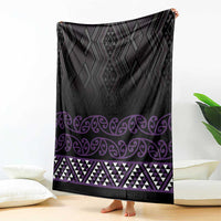 Maori Taniko Patterns Blanket Purple Niho Taniwha Mix Paatiki Motifs LT7 - Polynesian Pride