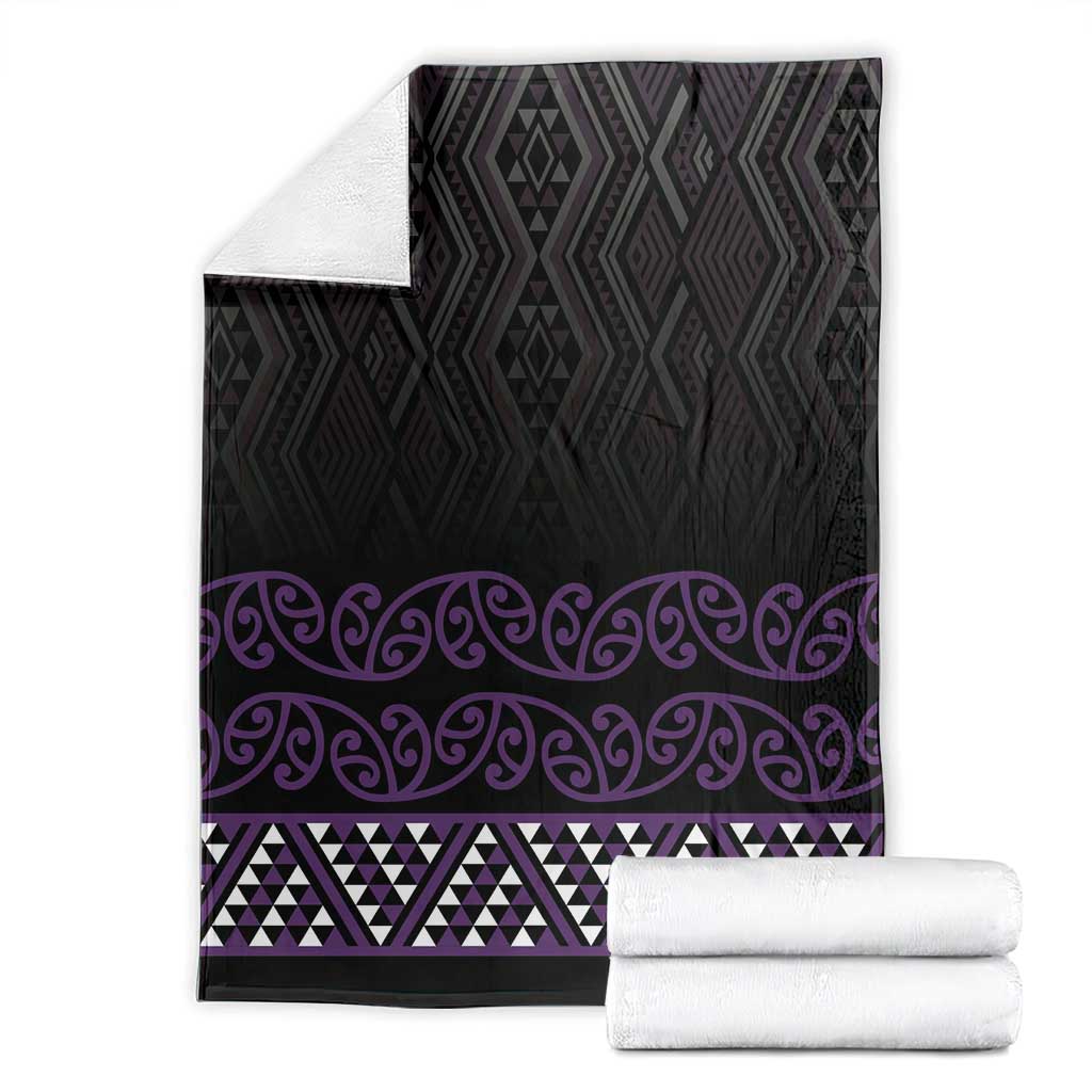 Maori Taniko Patterns Blanket Purple Niho Taniwha Mix Paatiki Motifs LT7 - Polynesian Pride
