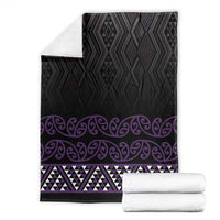 Maori Taniko Patterns Blanket Purple Niho Taniwha Mix Paatiki Motifs LT7 - Polynesian Pride