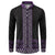 Maori Taniko Patterns Button Sweatshirt Purple Niho Taniwha Mix Paatiki Motifs