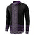 Maori Taniko Patterns Button Sweatshirt Purple Niho Taniwha Mix Paatiki Motifs