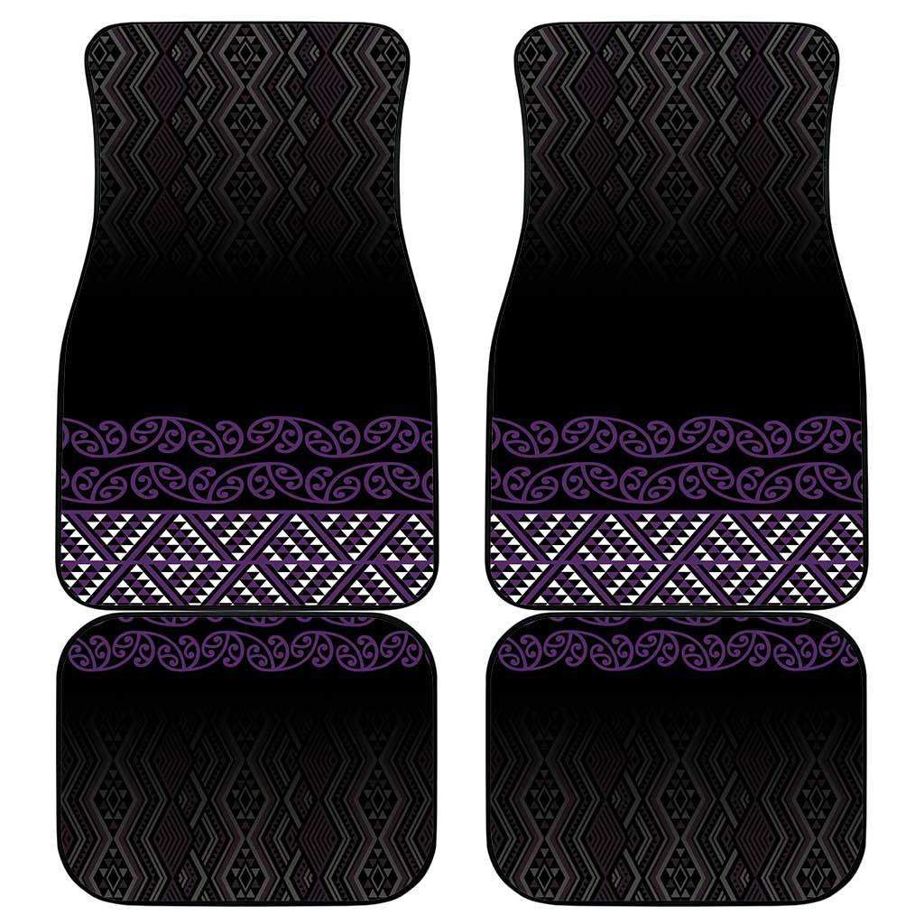 Maori Taniko Patterns Car Mats Purple Niho Taniwha Mix Paatiki Motifs LT7 - Polynesian Pride