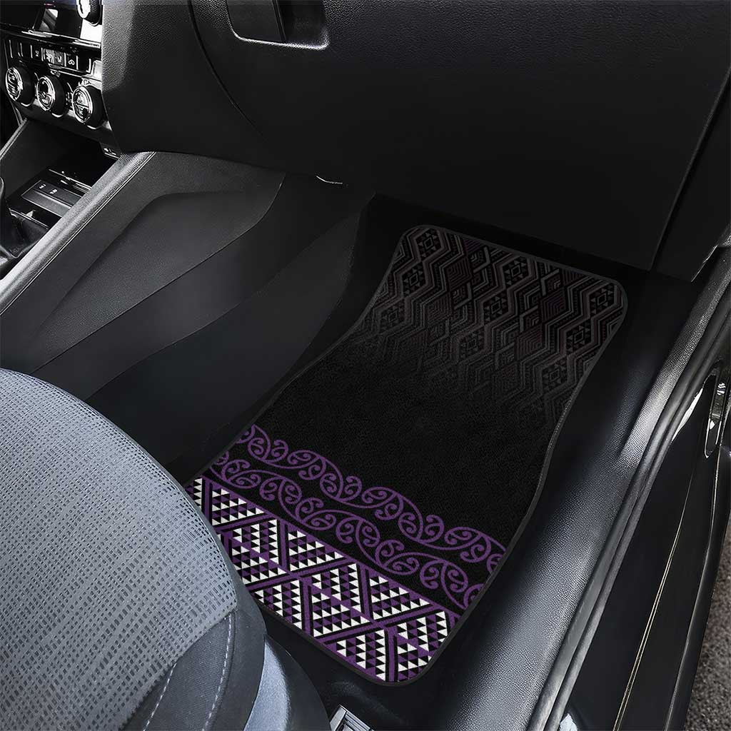 Maori Taniko Patterns Car Mats Purple Niho Taniwha Mix Paatiki Motifs LT7 - Polynesian Pride