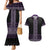 Maori Taniko Patterns Couples Matching Mermaid Dress and Hawaiian Shirt Purple Niho Taniwha Mix Paatiki Motifs