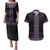 Maori Taniko Patterns Couples Matching Puletasi and Hawaiian Shirt Purple Niho Taniwha Mix Paatiki Motifs