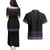Maori Taniko Patterns Couples Matching Puletasi and Hawaiian Shirt Purple Niho Taniwha Mix Paatiki Motifs
