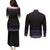 Maori Taniko Patterns Couples Matching Puletasi and Long Sleeve Button Shirt Purple Niho Taniwha Mix Paatiki Motifs