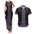 Maori Taniko Patterns Couples Matching Tank Maxi Dress and Hawaiian Shirt Purple Niho Taniwha Mix Paatiki Motifs