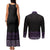 Maori Taniko Patterns Couples Matching Tank Maxi Dress and Long Sleeve Button Shirt Purple Niho Taniwha Mix Paatiki Motifs