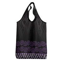 Maori Taniko Patterns Grocery Bag Purple Niho Taniwha Mix Paatiki Motifs LT7 - Polynesian Pride