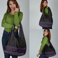 Maori Taniko Patterns Grocery Bag Purple Niho Taniwha Mix Paatiki Motifs LT7 - Polynesian Pride