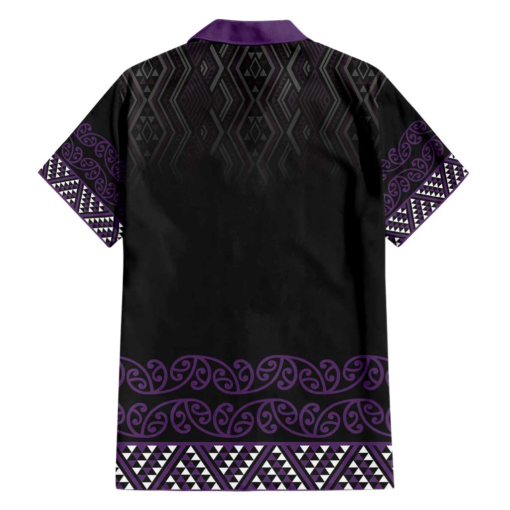 Maori Taniko Patterns Hawaiian Shirt Purple Niho Taniwha Mix Paatiki Motifs LT7 - Polynesian Pride