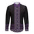Maori Taniko Patterns Long Sleeve Button Shirt Purple Niho Taniwha Mix Paatiki Motifs