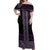 Maori Taniko Patterns Off Shoulder Maxi Dress Purple Niho Taniwha Mix Paatiki Motifs