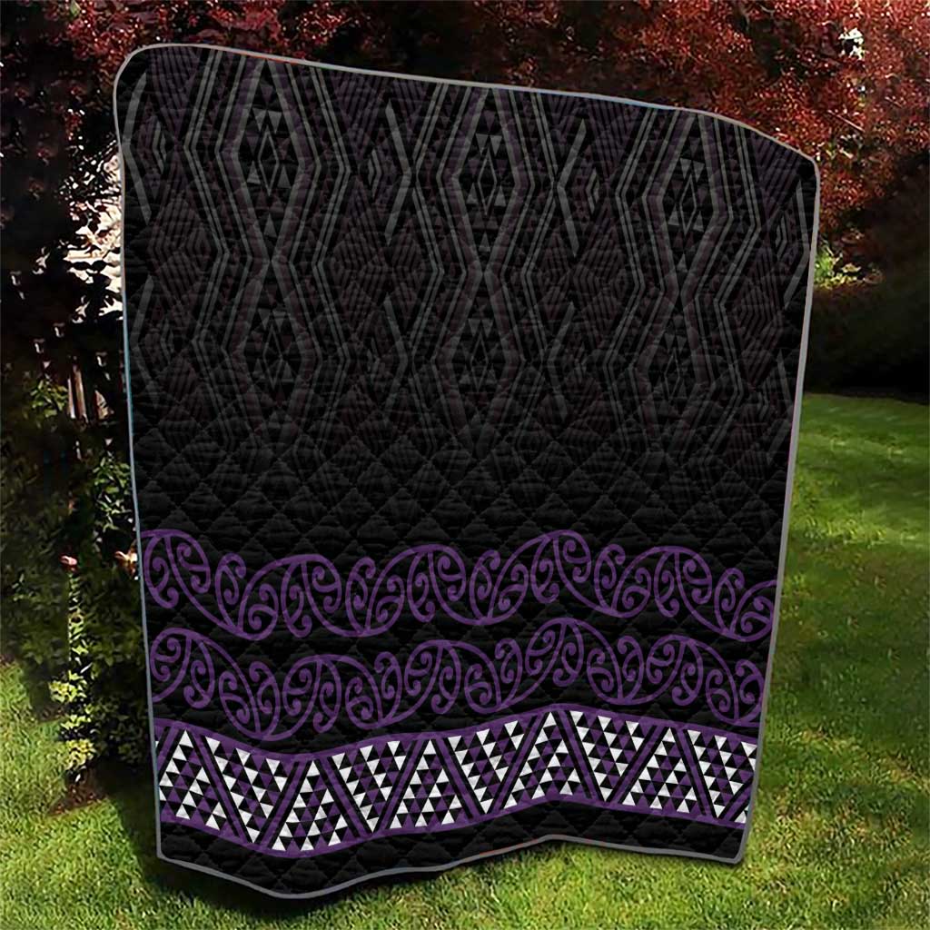 Maori Taniko Patterns Quilt Purple Niho Taniwha Mix Paatiki Motifs